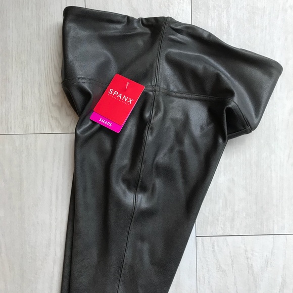 ♥️SPANX Leather Leggings - Gunmetal Gray NWT - Picture 6 of 7